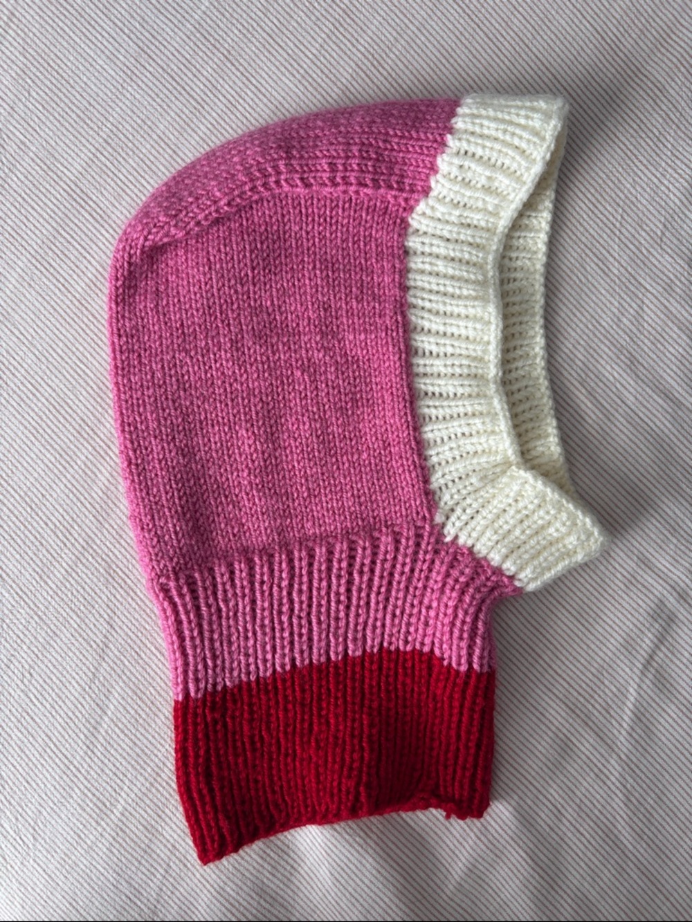 Handmade Colorblock Knit Hood/Balaclava